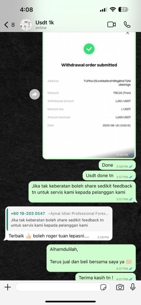 Buy Sell USDT Ajmal Idlan